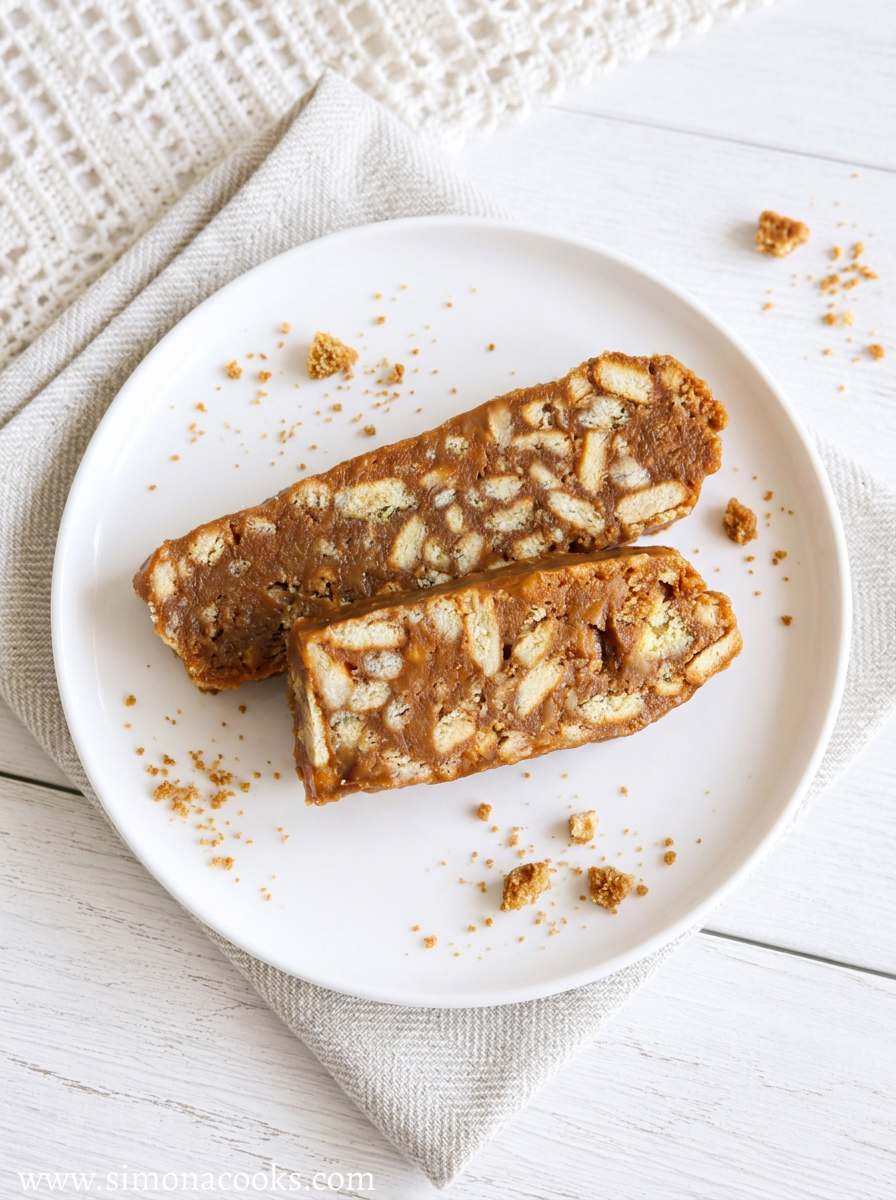 No-Bake Twix Caramel Biscuit Cake (Easy Dessert)