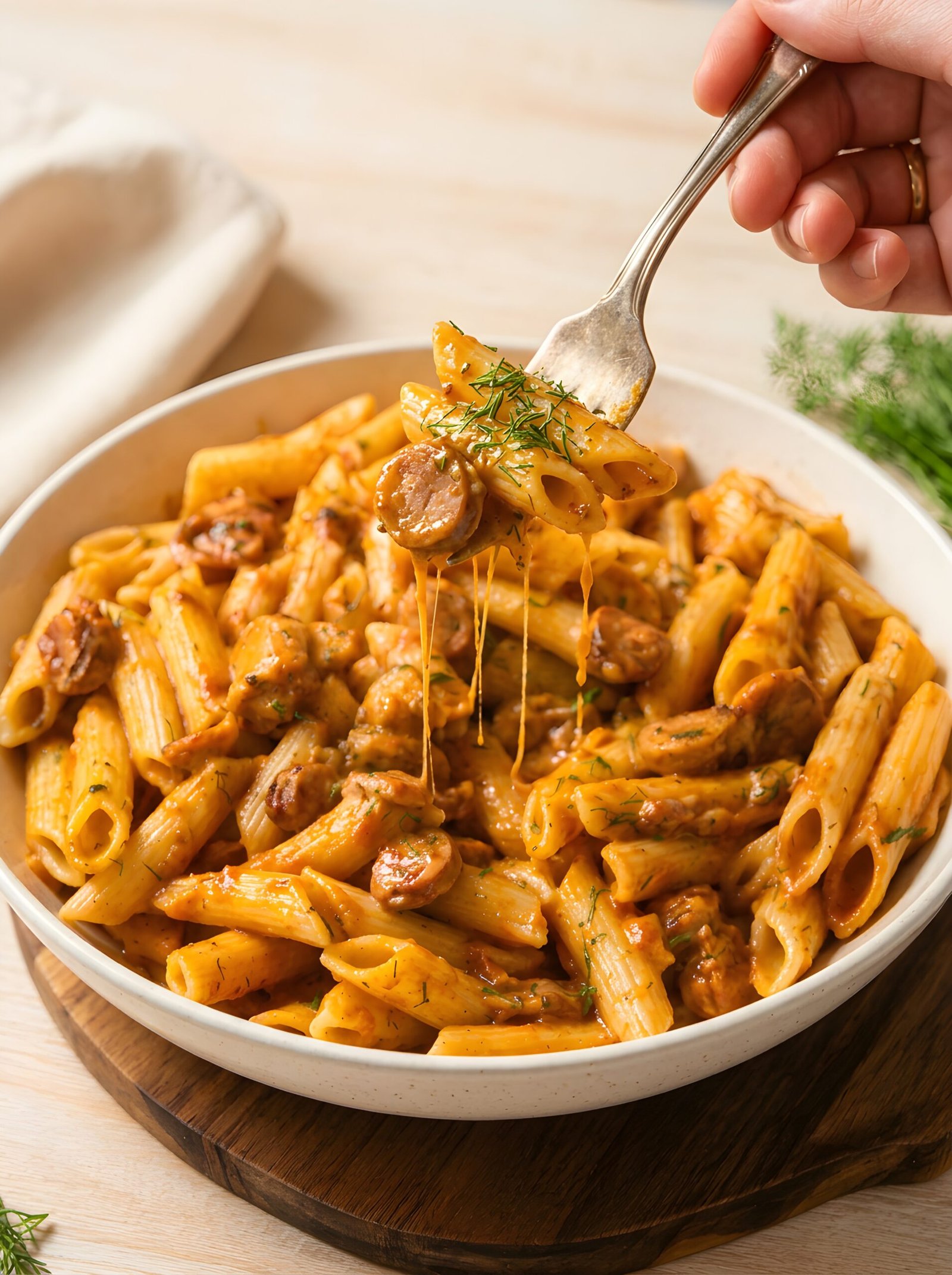 Creamy Smoked Sausage Pasta – Quick & Easy Dinner
