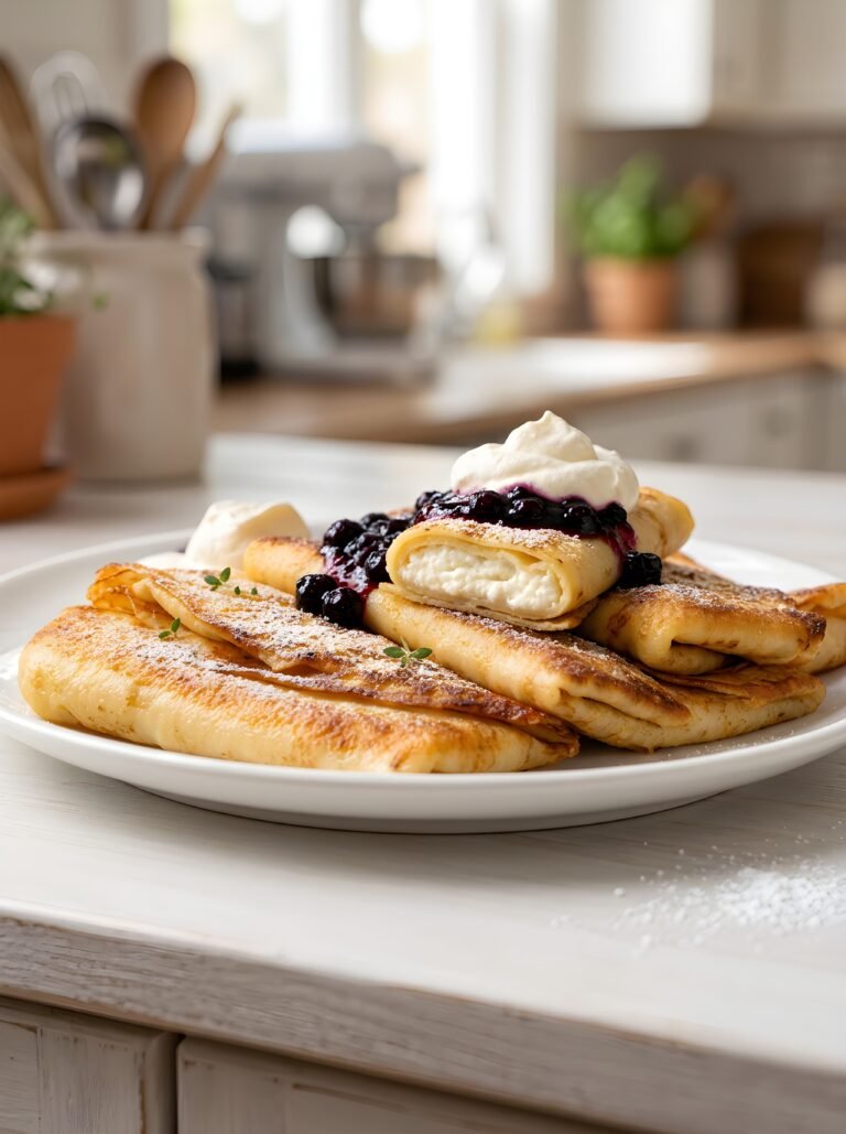 Sweet Cottage Cheese Crepes – Easy Breakfast or Dessert