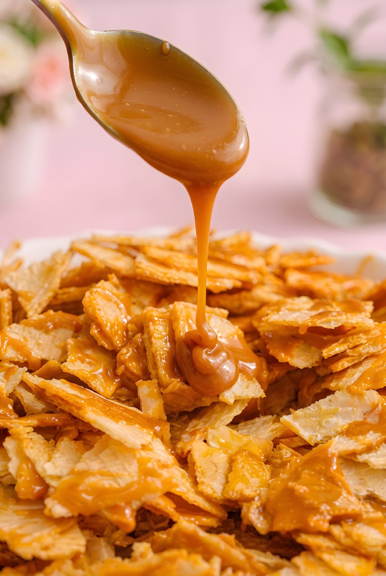 No-Bake Caramel Toffee Wafer Cake | Easy Caramel Dessert